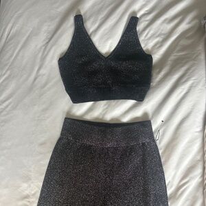 Two piece crop top pants set